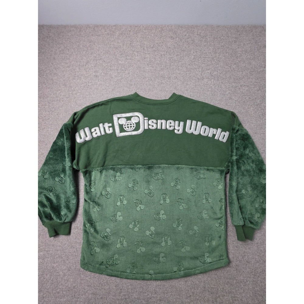 Disney Spirit Jersey Walt Disney World Green Fuzzy Fleece Womens S Mickey Mouse